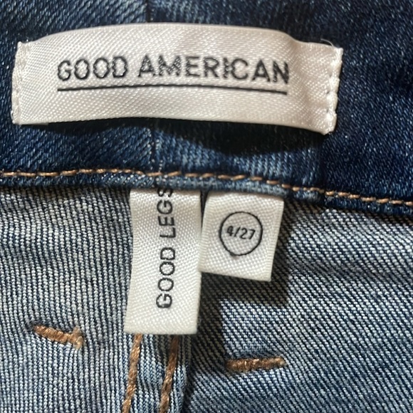 Womens Good American Good Legs Chewed Hem High Waisted Skinny Jeans - Picture 4 of 6